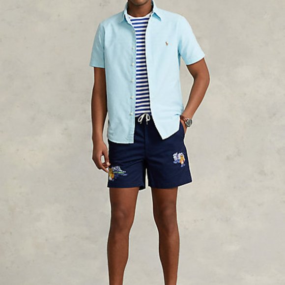 Polo Ralph Lauren Men's Polo Bear 6" Stretch Classic Fit Prepster Shorts Navy - Picture 6 of 6